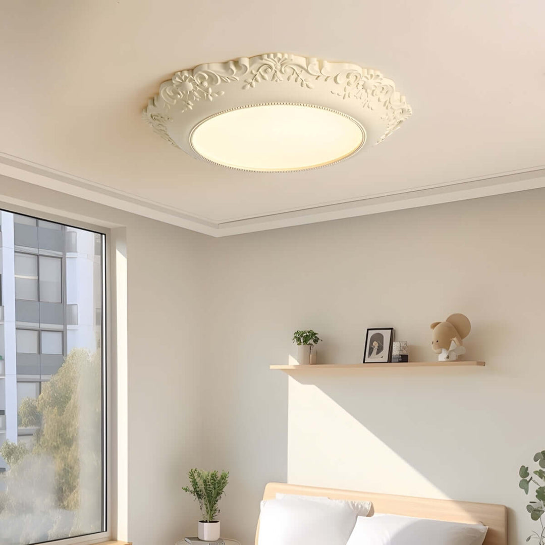 Zyvron Ceiling Lamp – French Vintage Resin Bedroom Lamp