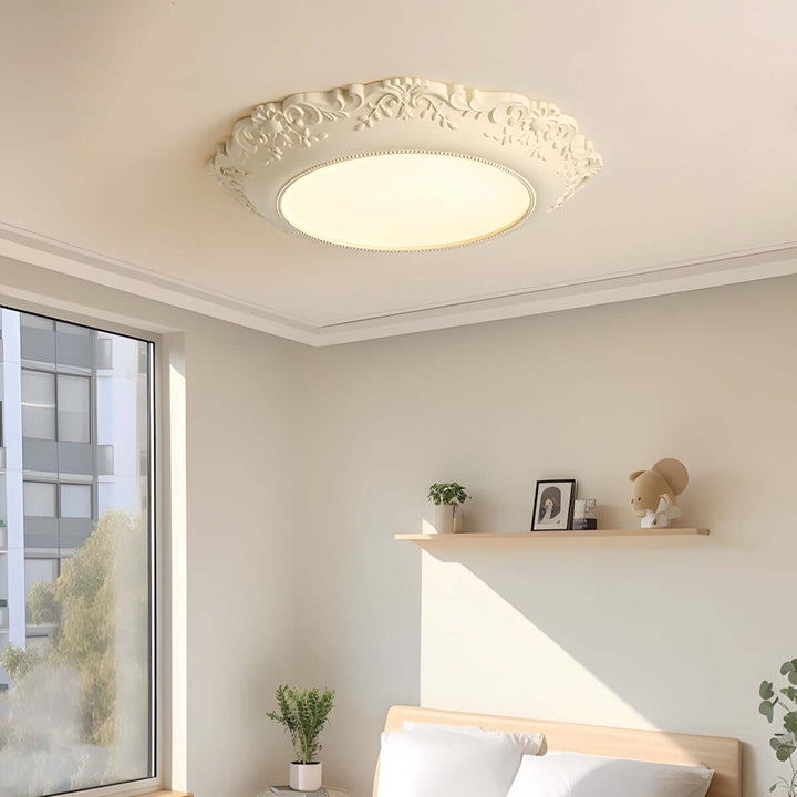 Zyvron Ceiling Lamp – French Vintage Resin Bedroom Lamp