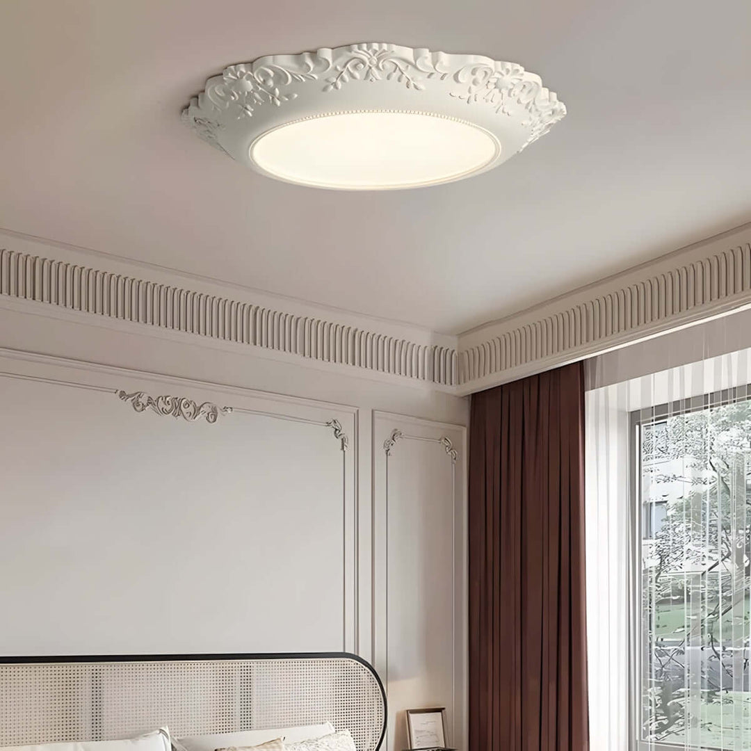 Zyvron Ceiling Lamp – French Vintage Resin Bedroom Lamp