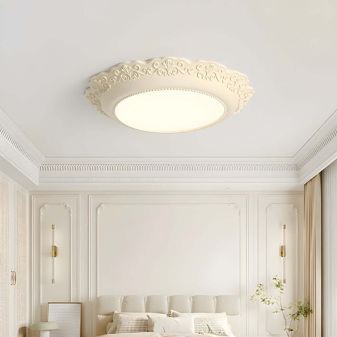 Zyvron Ceiling Lamp – French Vintage Resin Bedroom Lamp