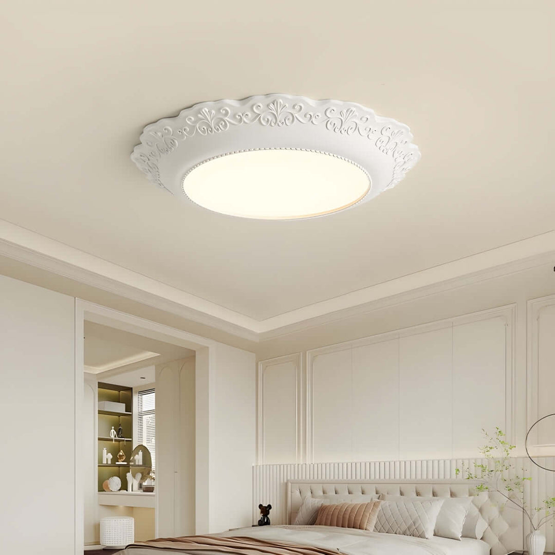 Zyvron Ceiling Lamp – French Vintage Resin Bedroom Lamp