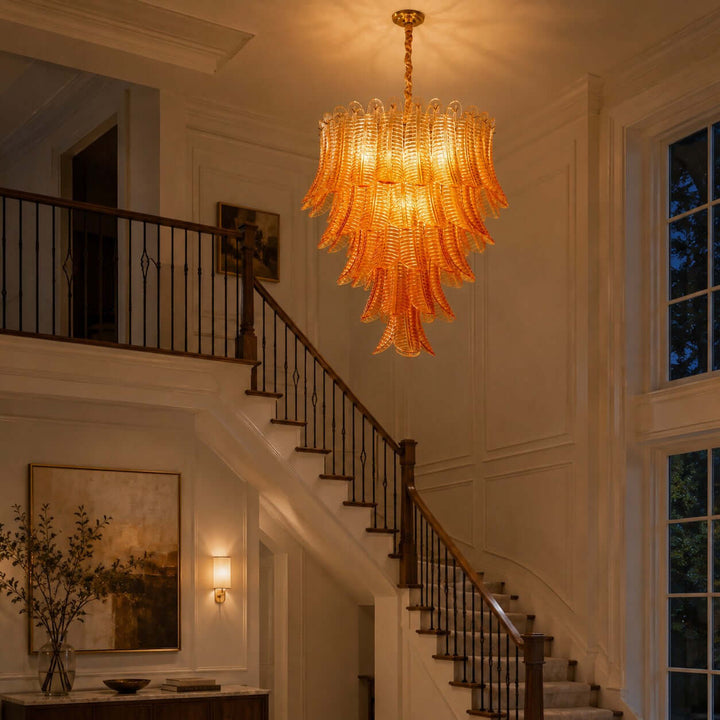 Amber Amvella Chandelier | Amber Murano Glass Dining Room Chandelier