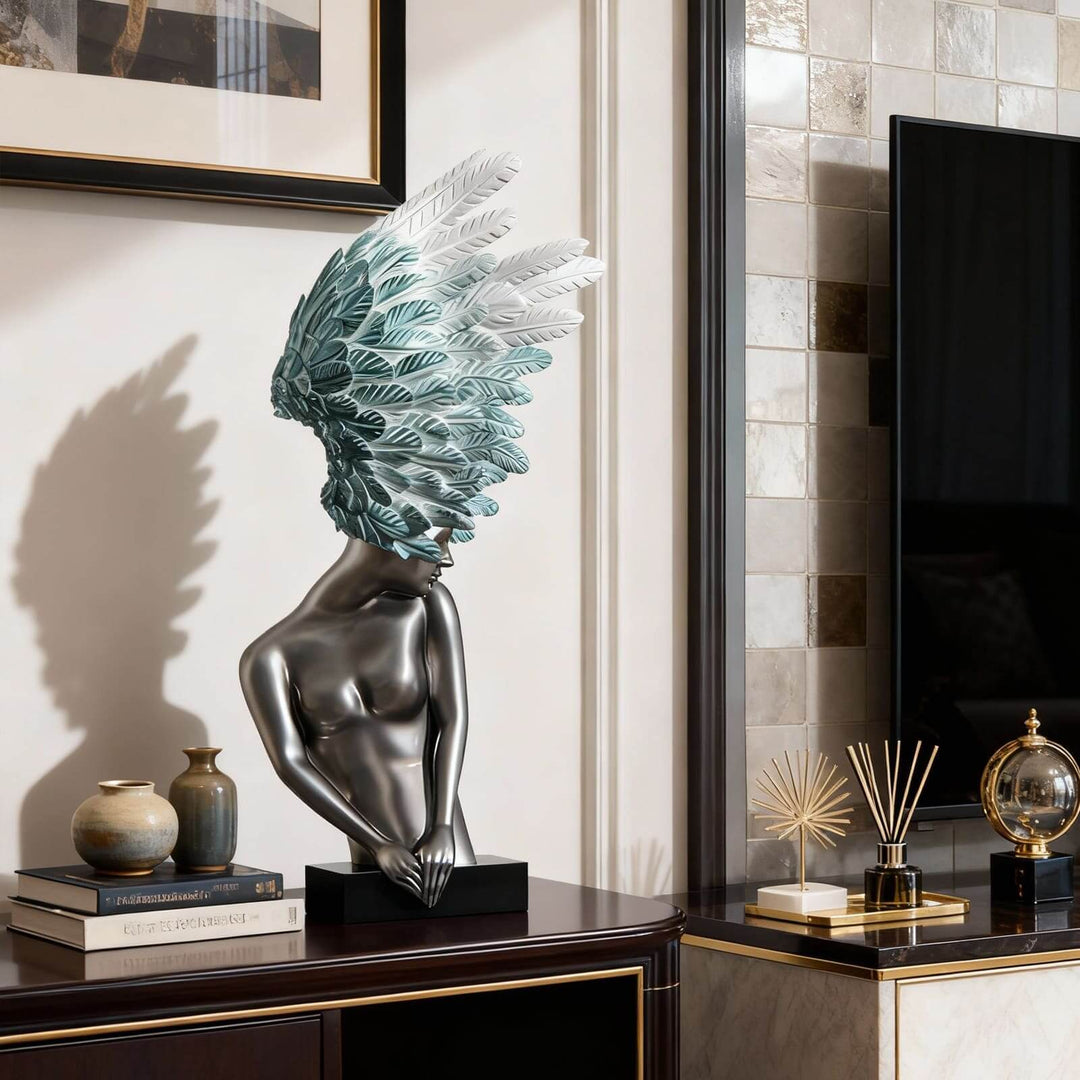 Aurelith Decorative Sculpture – Artistic Resin Accent Piece