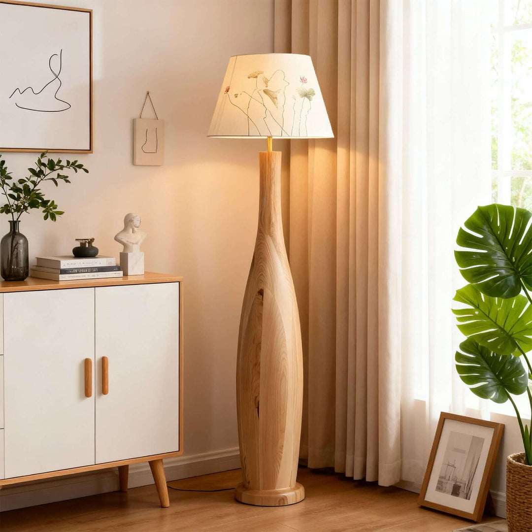 Beyla Floor Lamp – Retro Wabi-sabi Fabric Vintage Light