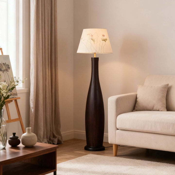 Beyla Floor Lamp – Retro Wabi-sabi Fabric Vintage Light