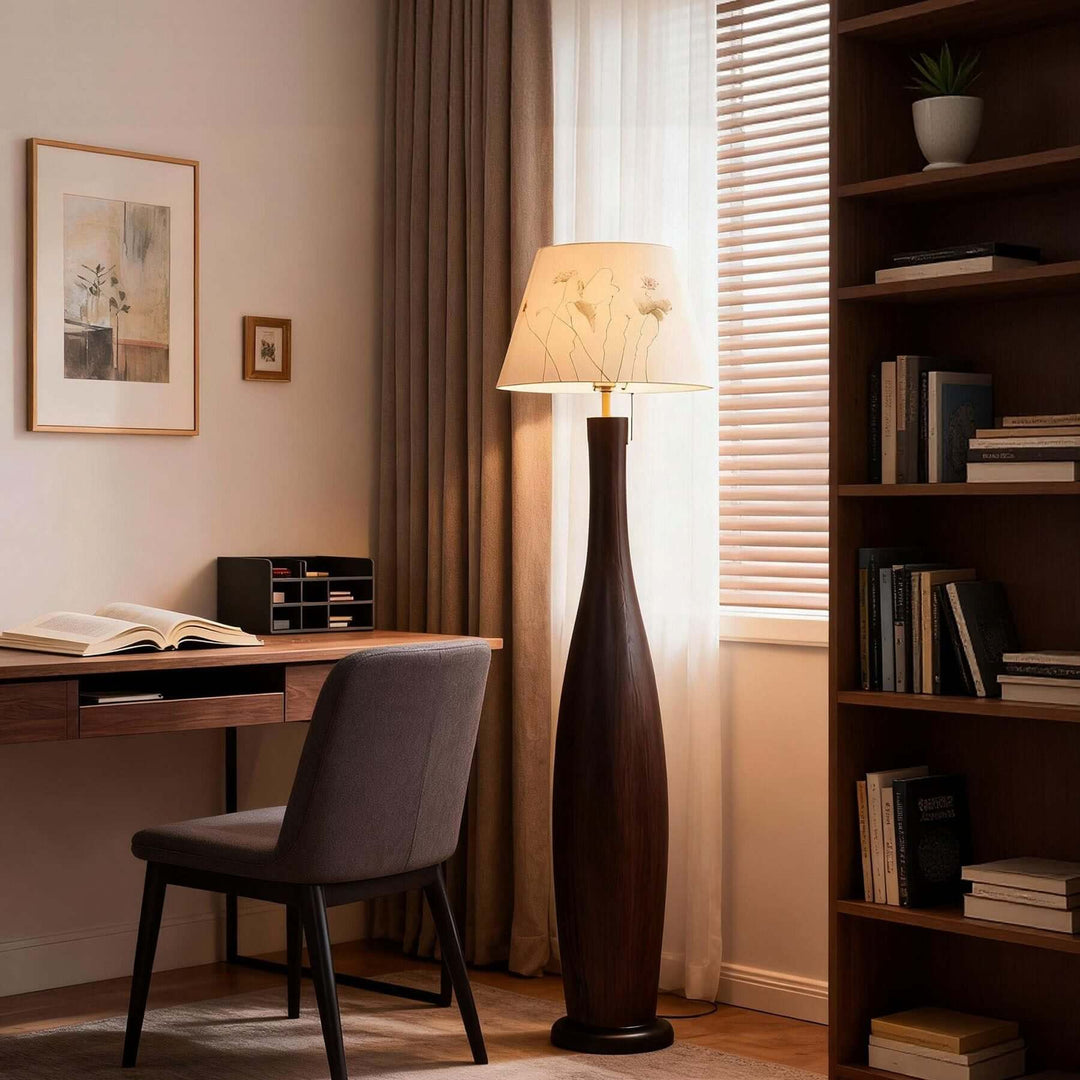 Beyla Floor Lamp – Retro Wabi-sabi Fabric Vintage Light