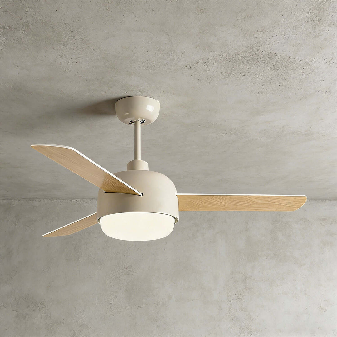 Blexo Ceiling Fan Light | Modern Cream Style Living Room