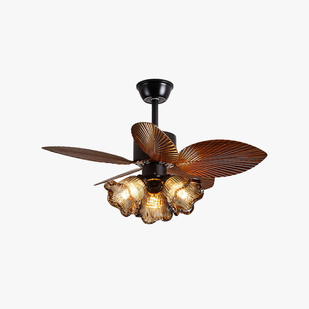 Brelm Ceiling Fan Light B | Vintage Amber Glass Dining Light
