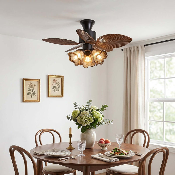 Brelm Ceiling Fan Light A | French Vintage Bedroom Glass Light