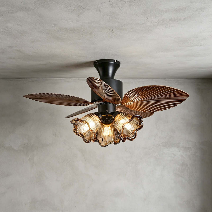 Brelm Ceiling Fan Light A | French Vintage Bedroom Glass Light