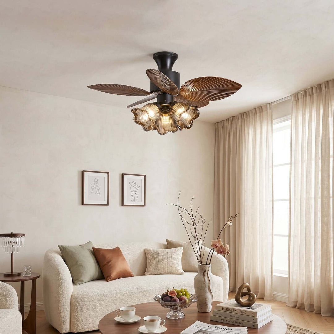 Brelm Ceiling Fan Light A | French Vintage Bedroom Glass Light