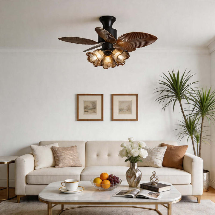 Brelm Ceiling Fan Light A | French Vintage Bedroom Glass Light
