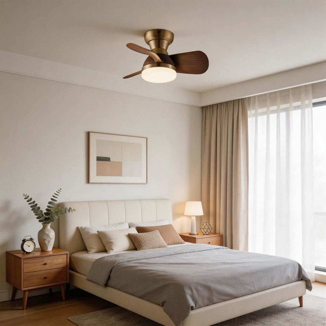 Brelq Ceiling Fan Light - Modern French ABS Bedroom Light