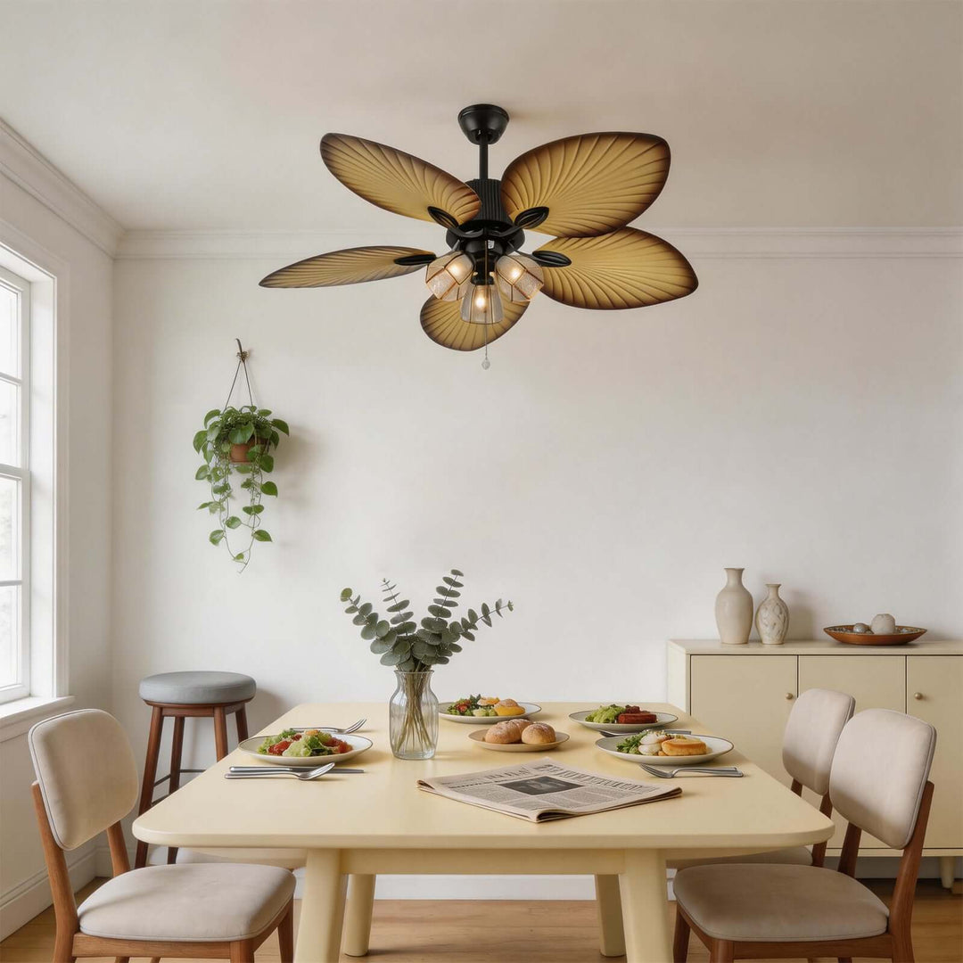 Brevyn Ceiling Fan Light - Wabi Sabi Vintage Glass Light