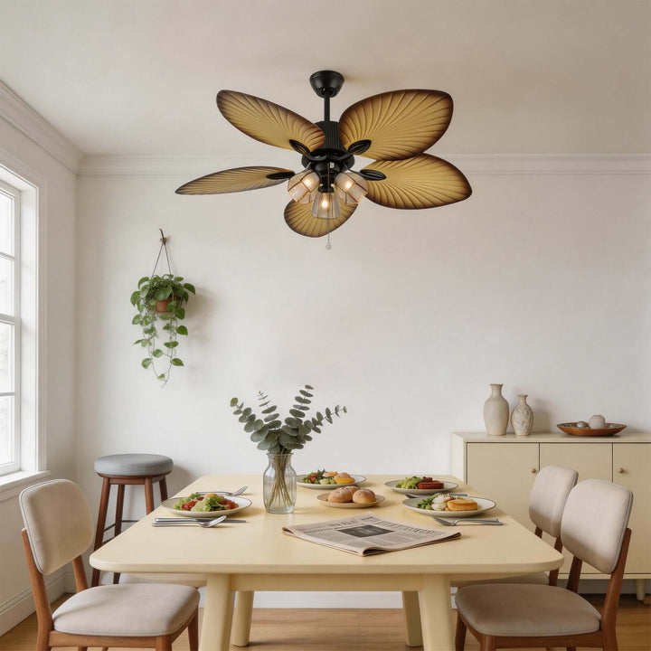 Brevyn Ceiling Fan Light - Wabi Sabi Vintage Glass Light