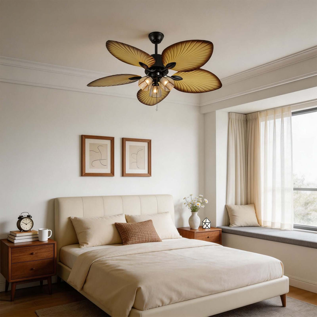 Brevyn Ceiling Fan Light - Wabi Sabi Vintage Glass Light