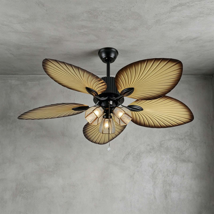 Brevyn Ceiling Fan Light - Wabi Sabi Vintage Glass Light