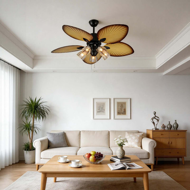 Brevyn Ceiling Fan Light - Wabi Sabi Vintage Glass Light