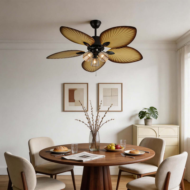 Brevyn Ceiling Fan Light - Wabi Sabi Vintage Glass Light