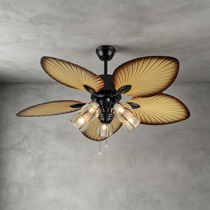 Brevyn Ceiling Fan Light - Wabi Sabi Vintage Glass Light