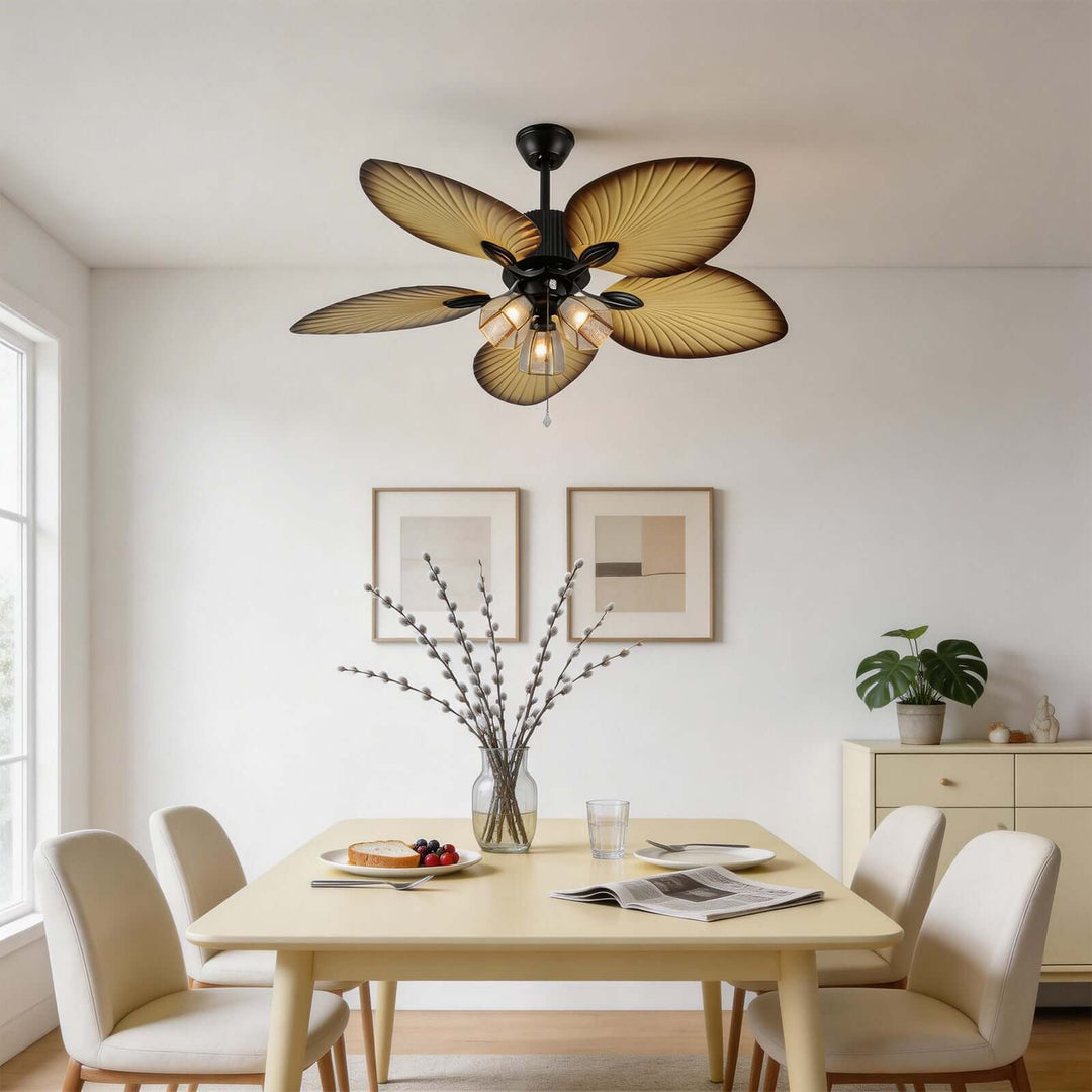 Brevyn Ceiling Fan Light - Wabi Sabi Vintage Glass Light