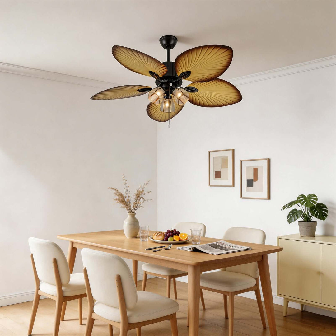 Brevyn Ceiling Fan Light - Wabi Sabi Vintage Glass Light