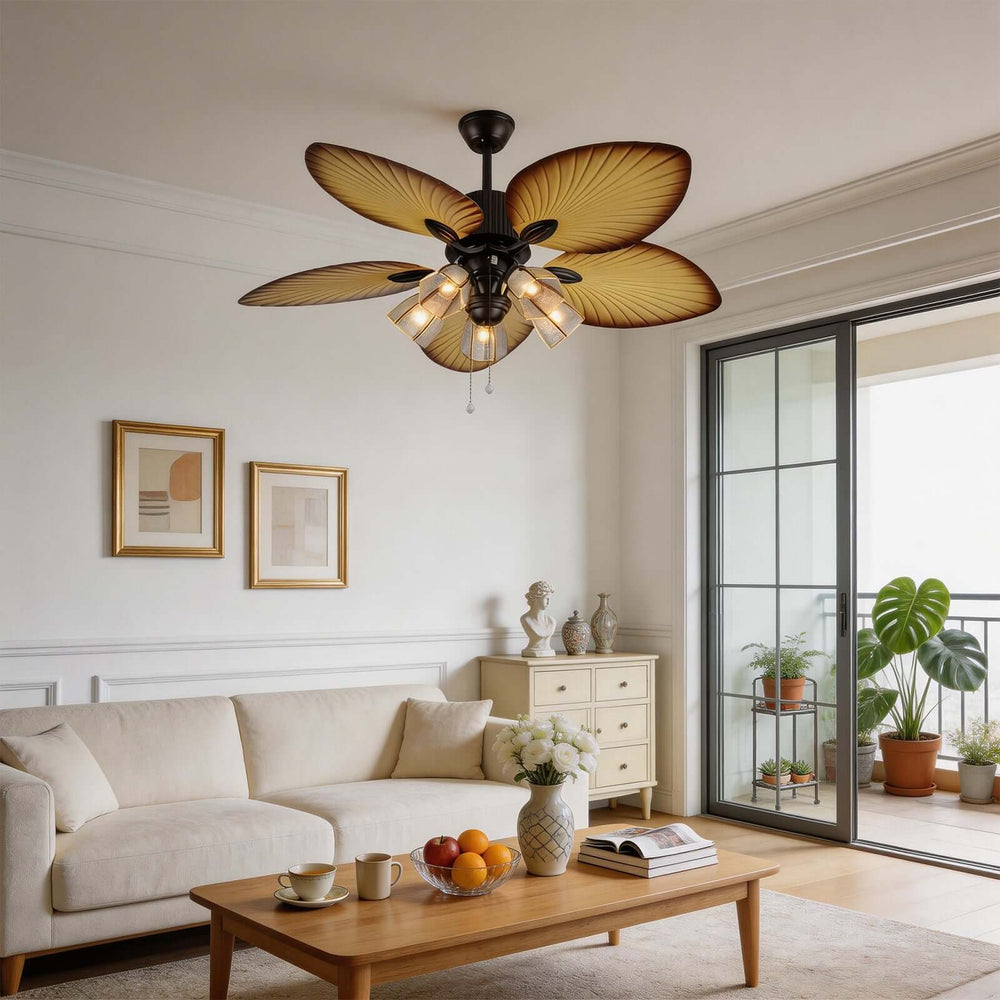 Brevyn Ceiling Fan Light - Wabi Sabi Vintage Glass Light