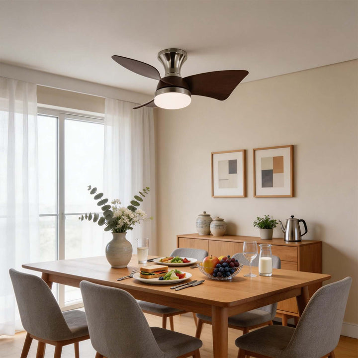 Brinv Ceiling Fan Light - French Vintage ABS Dining Light