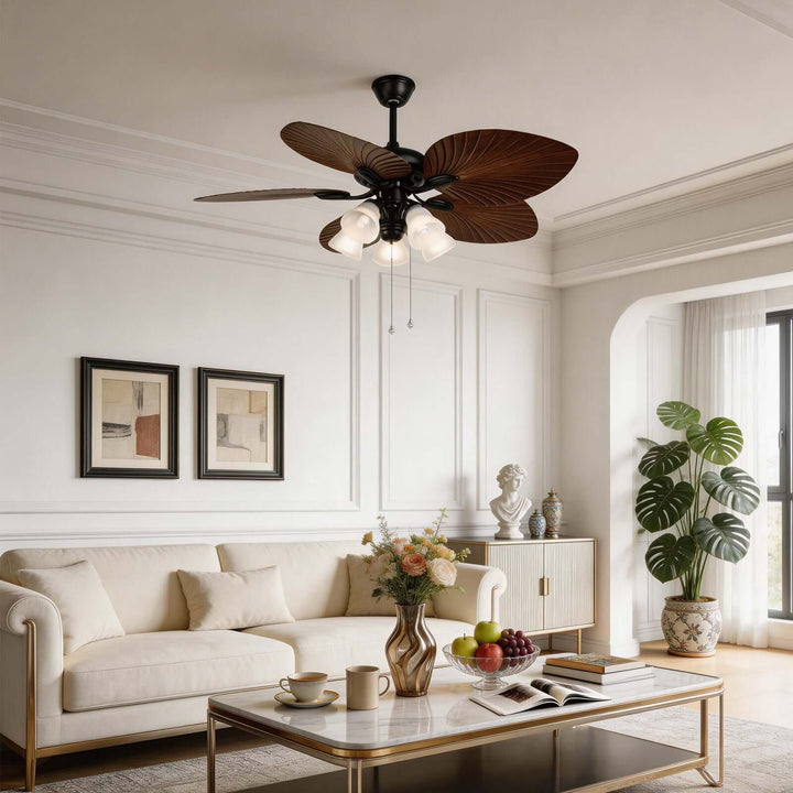Quilix Ceiling Fan Light | Scandinavian Glass Dining Room Light