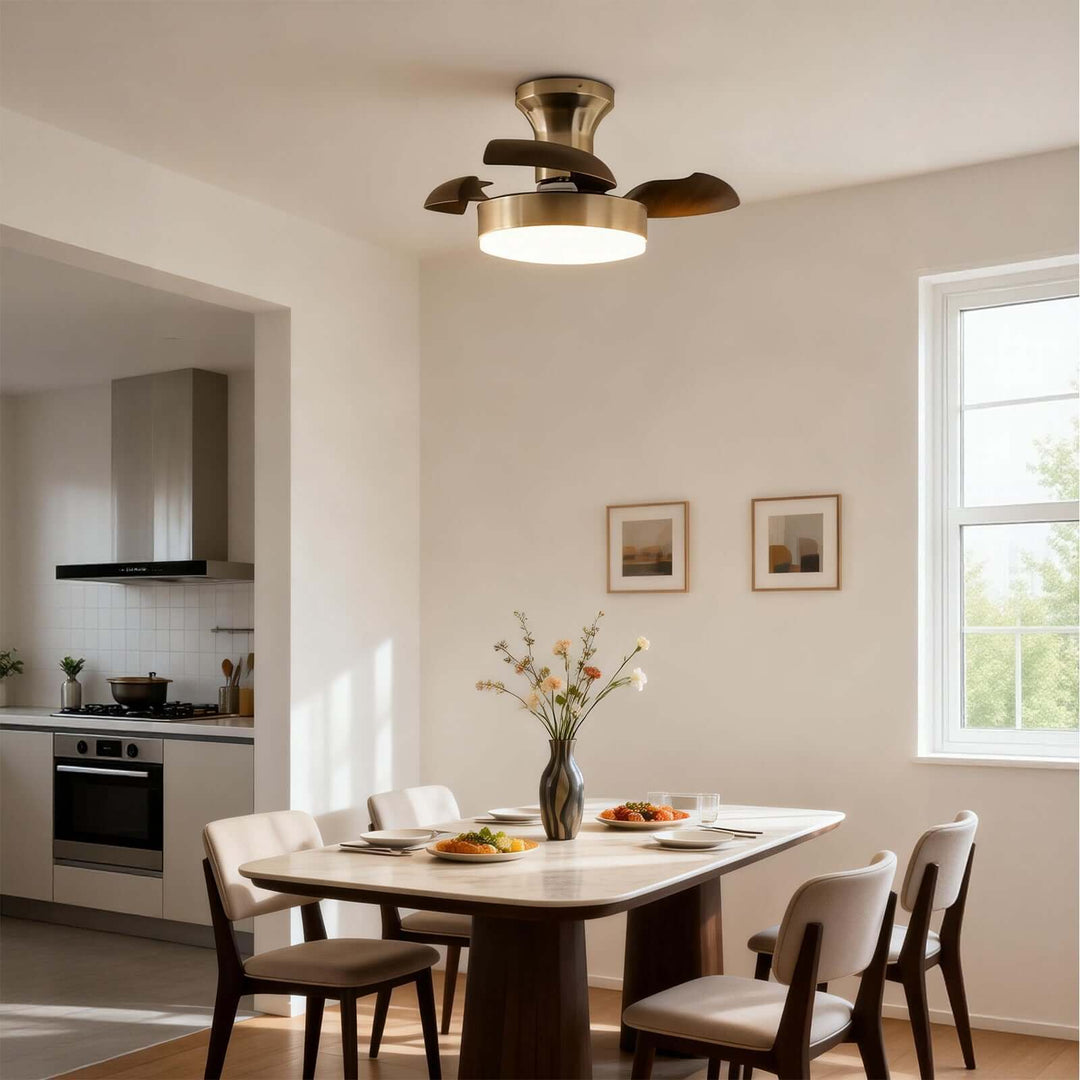 Pryva Ceiling Fan Light | Modern French ABS Dining Light