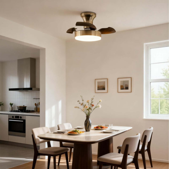 Pryva Ceiling Fan Light | Modern French ABS Dining Light