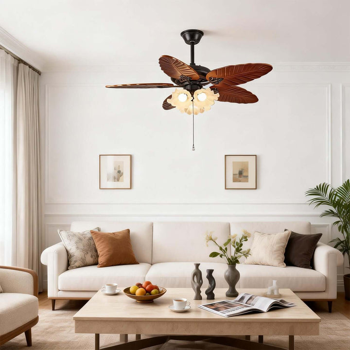 Prythe Ceiling Fan Light | French Retro Living Room Light