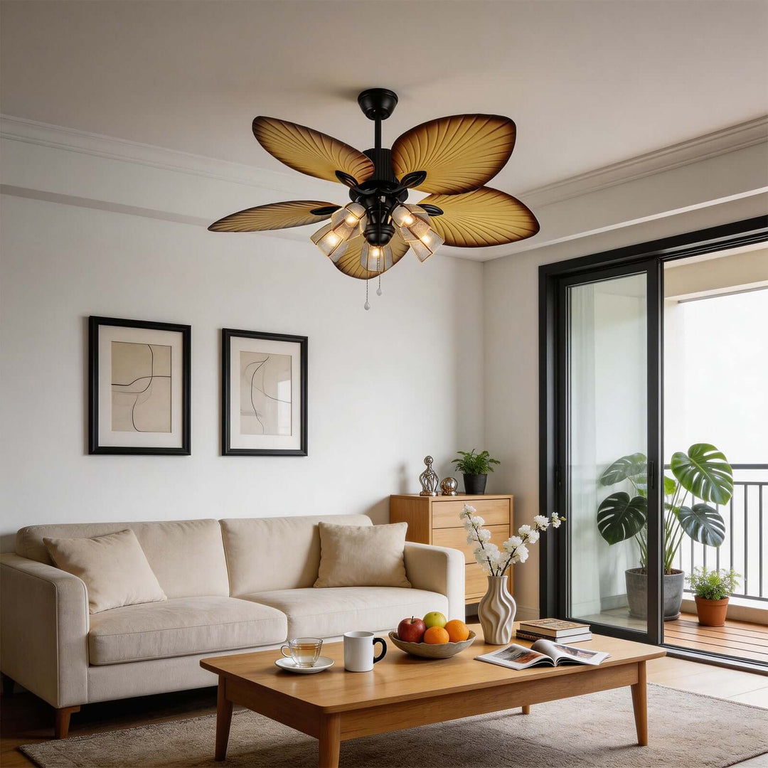 Brevyn Ceiling Fan Light - Wabi Sabi Vintage Glass Light