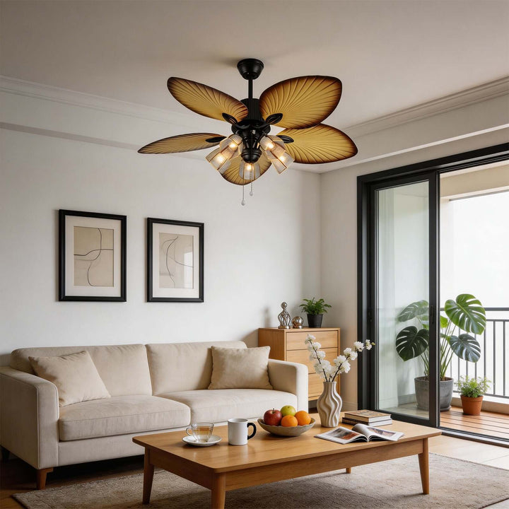 Brevyn Ceiling Fan Light - Wabi Sabi Vintage Glass Light