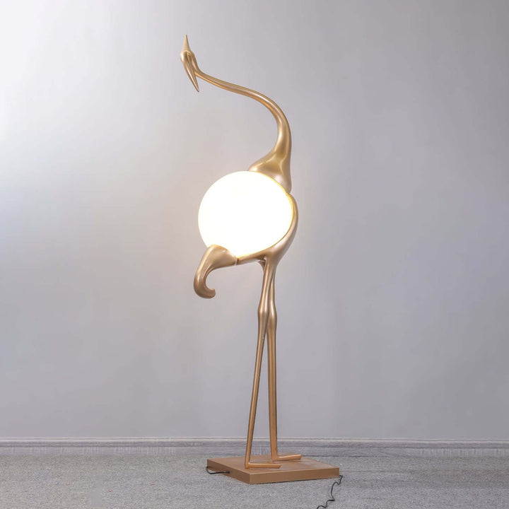Crane Sculpture Floor Lamp – Unique Art Living Room Decor