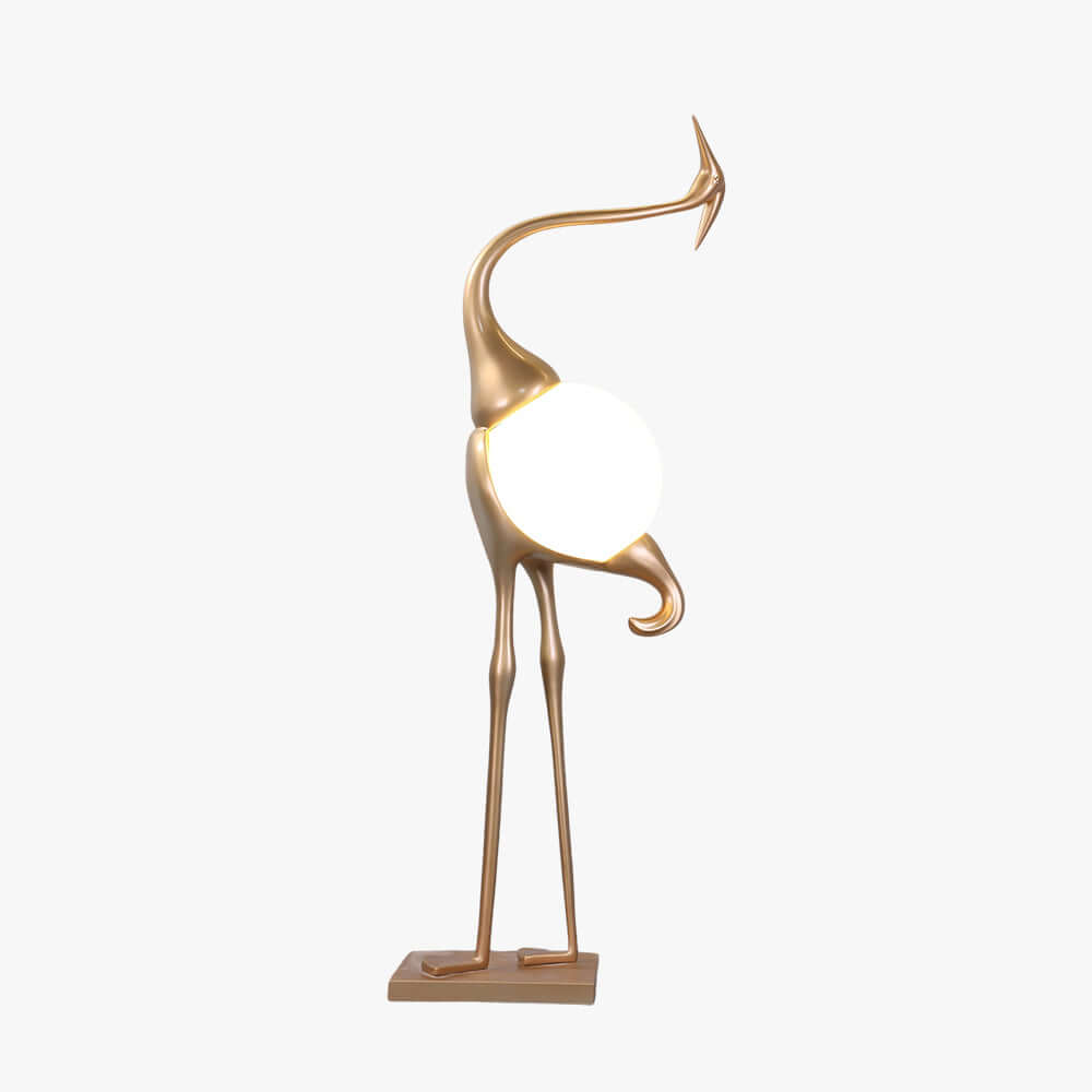 Crane Sculpture Floor Lamp – Unique Art Living Room Decor