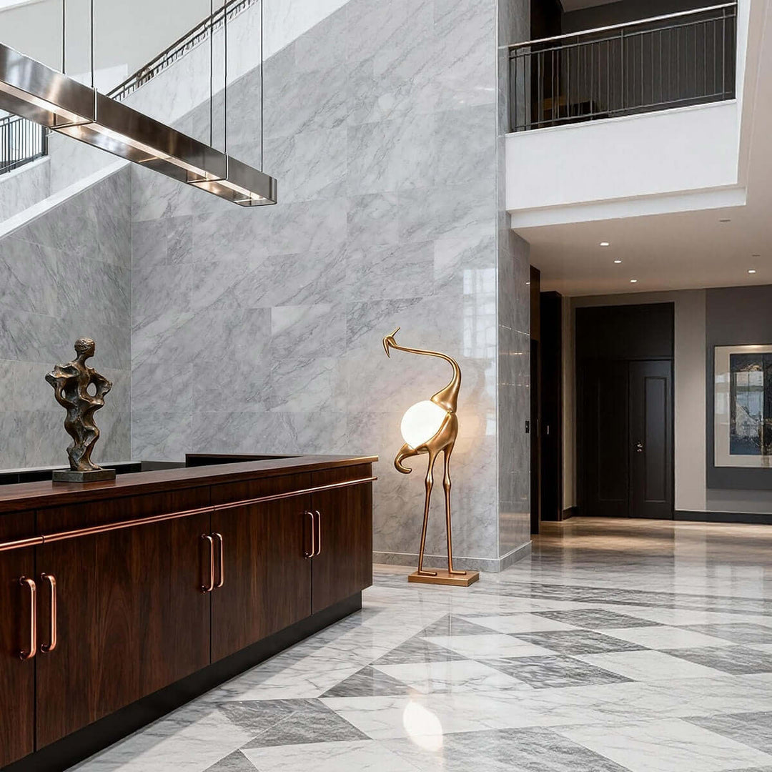 Crane Sculpture Floor Lamp