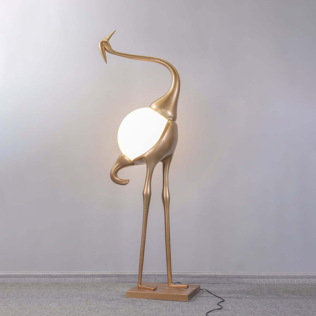 Crane Sculpture Floor Lamp – Unique Art Living Room Decor
