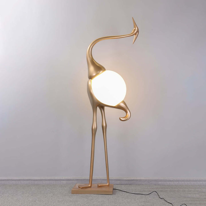Crane Sculpture Floor Lamp – Unique Art Living Room Decor