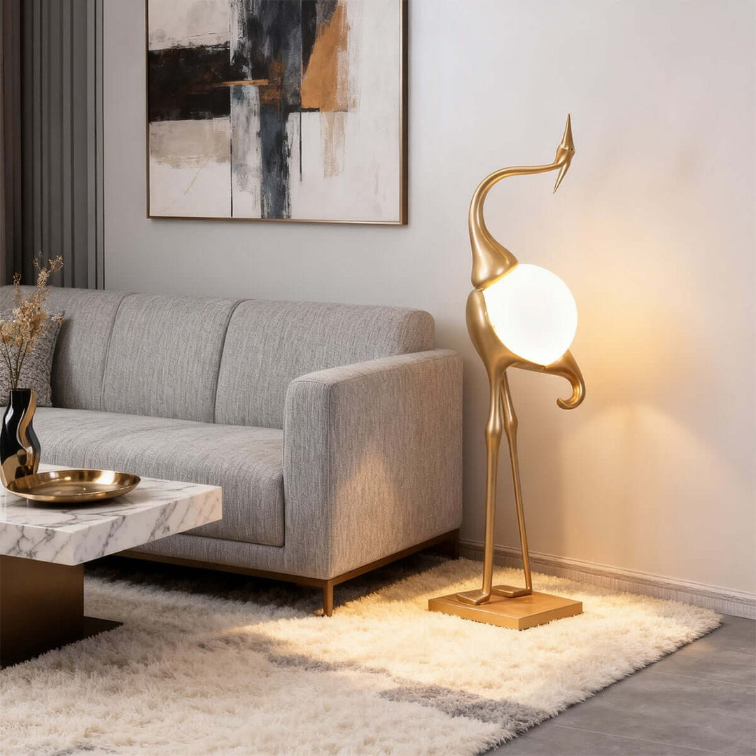 Crane Sculpture Floor Lamp