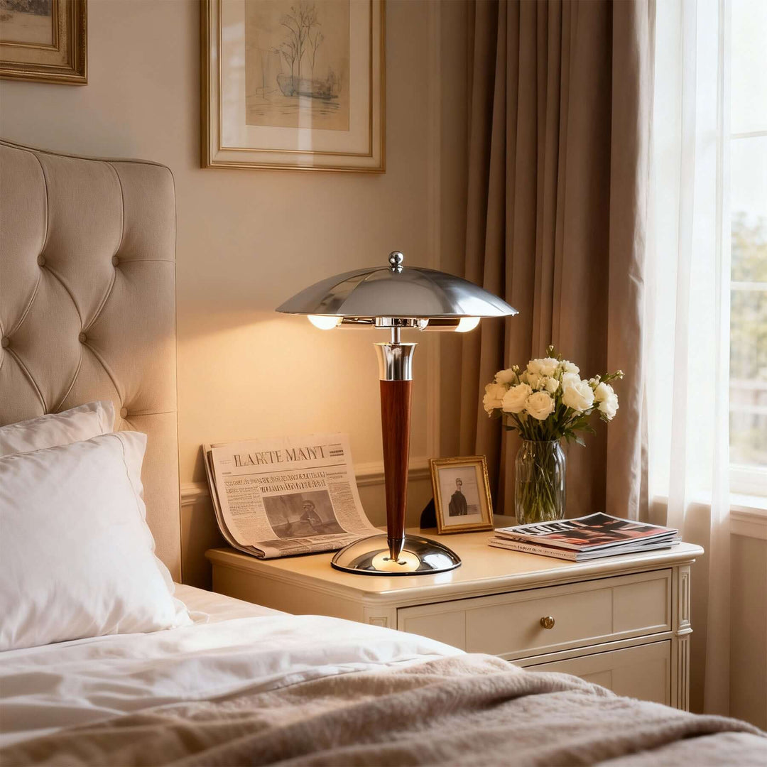 Dekanu Table Lamp – Chrome Metal French Country Luxury