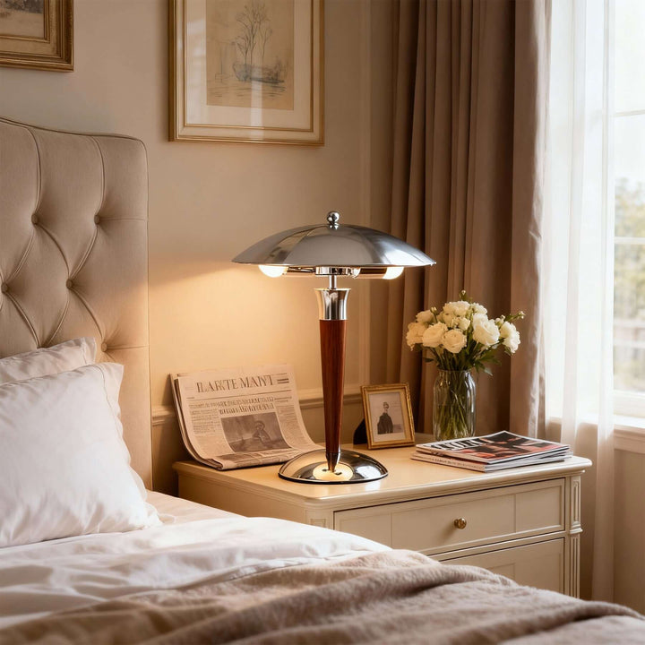Dekanu Table Lamp – Chrome Metal French Country Luxury