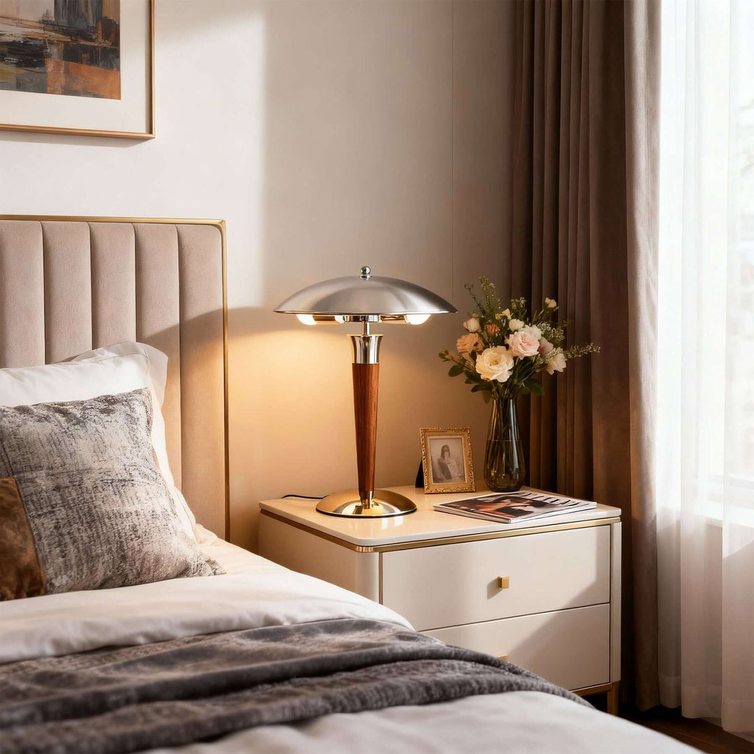 Dekanu Table Lamp – Chrome Metal French Country Luxury