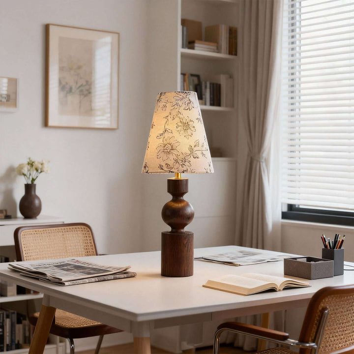 Dorvia Table Lamp – Mid-Century Vintage Fabric Bedside