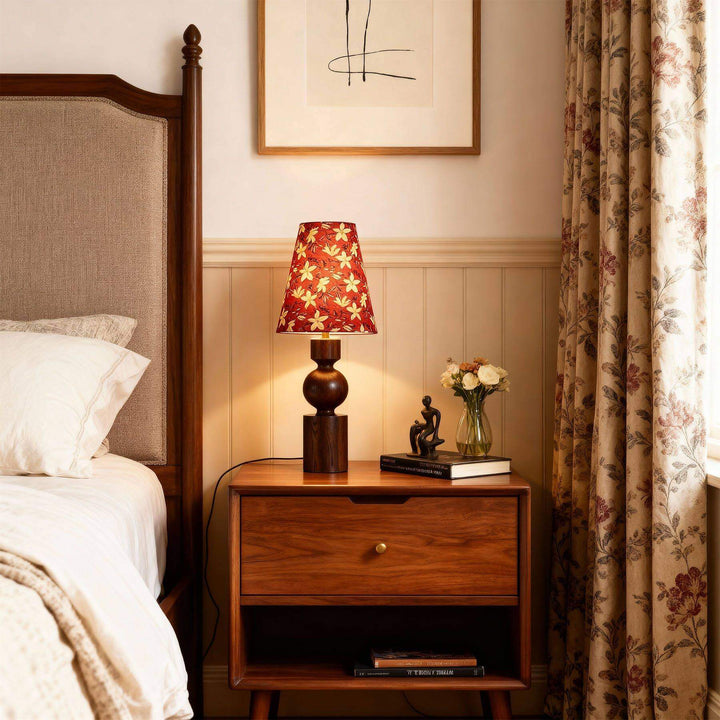 Dorvia Table Lamp – Mid-Century Vintage Fabric Bedside