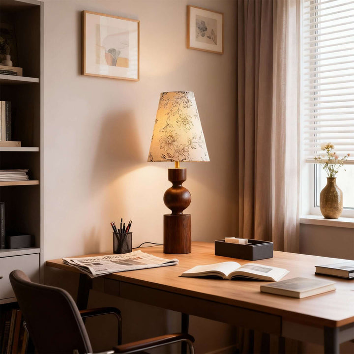Dorvia Table Lamp – Mid-Century Vintage Fabric Bedside