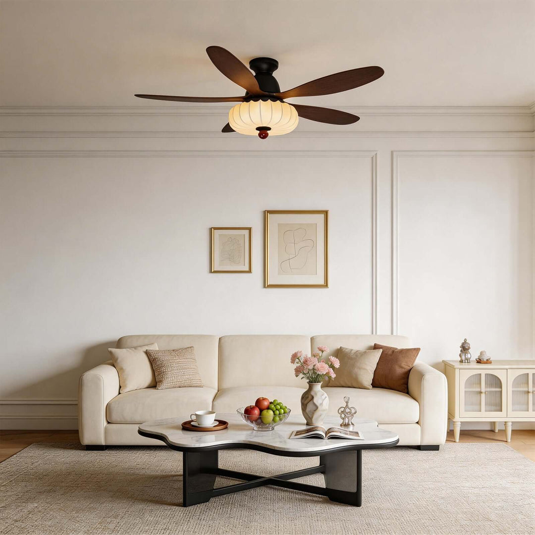 Dwyla Ceiling Fan Light - Vintage French ABS Dining Light