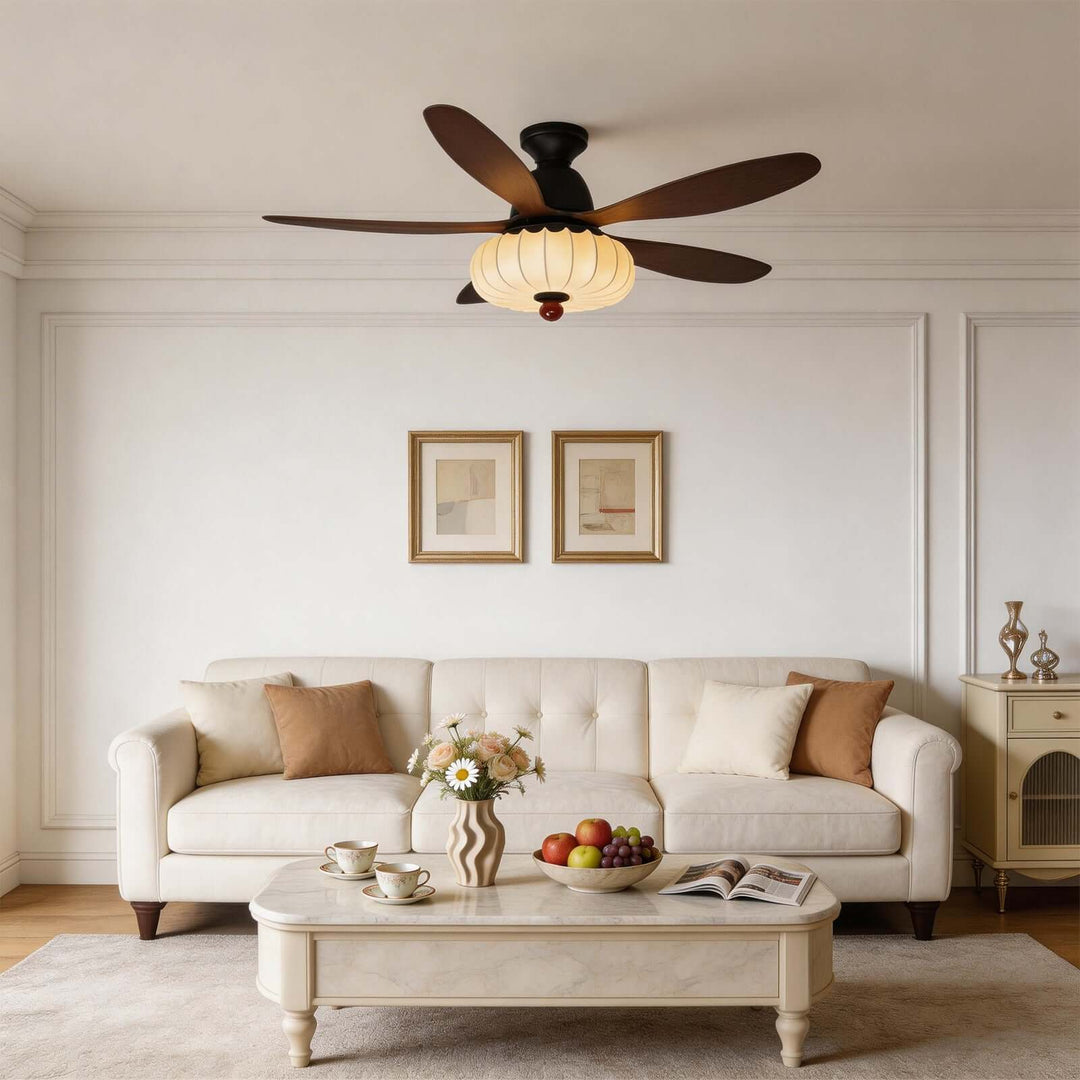 Dwyla Ceiling Fan Light - Vintage French ABS Dining Light