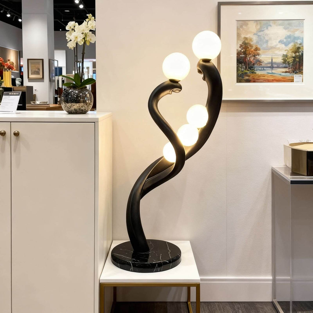Elunza Black Sculpture Table Lamp – Decorative Living Room Light