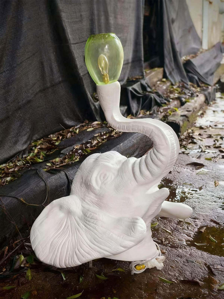 Elephant Sculpture Wall Lamp | Creative Elephant Art Resin Decoration